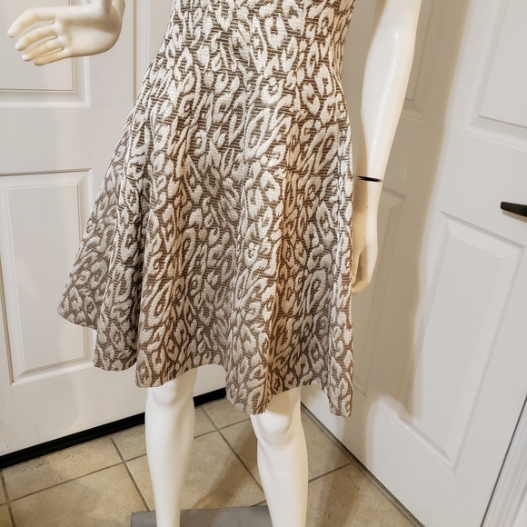 Vince Camuto Metallic Jacquard Fit & Flare Dress - Picture 3 of 9